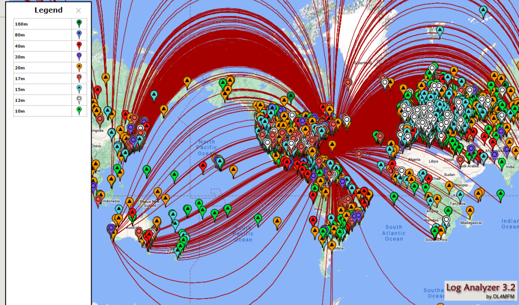 All time QSO map